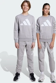adidas Essentials Trainingsanzug medium grey heather/white (Junior)