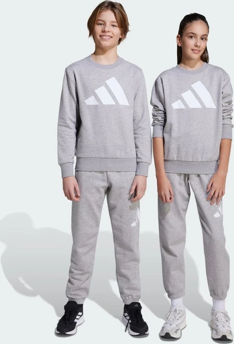 adidas Essentials Trainingsanzug medium grey heather/white (Junior)