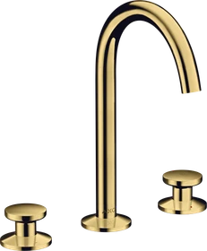Hansgrohe Axor One 3-Loch Waschbeckenarmatur Select 170 Push-Open Ablaufgarnitur polished goldoptik