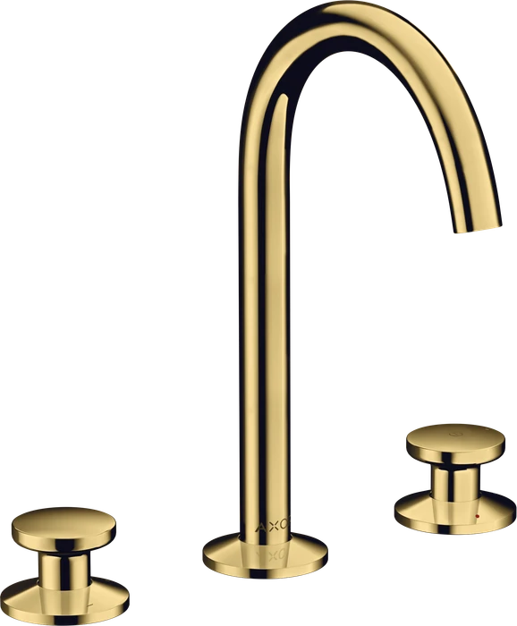 Hansgrohe Axor One 3-Loch Waschbeckenarmatur Select 170 Push-Open Ablaufgarnitur polished goldoptik