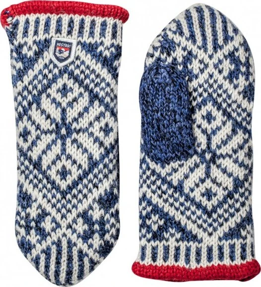 Hestra Nordic Wool Mitt Handschuhe medium blue/offwhite
