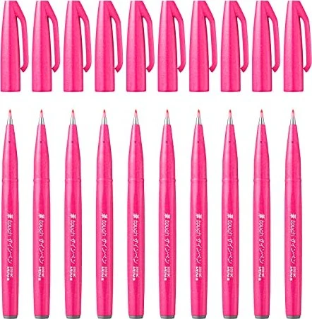 Pentel Brush Sign Pen SES15C rosa, 10er-Pack