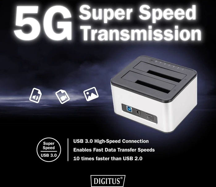 Digitus USB 3.0 Duale SATA HDD Dockingstation 2.5"/3.5", USB-B 3.0 [Buchse]