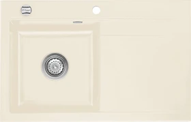 systemceram Stema 80 F Einbau Becken links mit Ablauffernbedienung magnolie