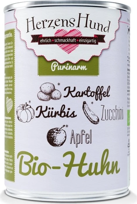 Herzens Hund Bio Huhn mit Bio Gemüse, 4.80kg (12x 400g)
