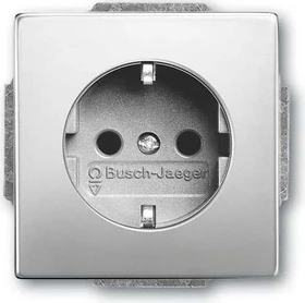 Busch-Jaeger Alpha Steckdosen-Einsatz mit Erdungsstift, palladium