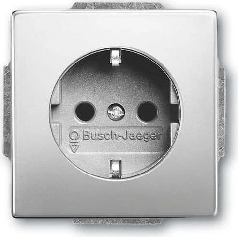 Busch-Jaeger Alpha Steckdosen-Einsatz mit Erdungsstift, palladium
