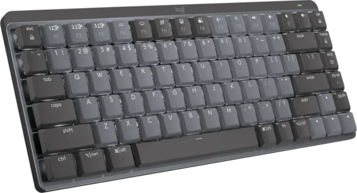 Logitech MX Mechanical Mini, Graphite, LEDs weiß, Logi Bolt, Kailh Choc V2 LOW PROFILE BLUE, USB/Bluetooth, US