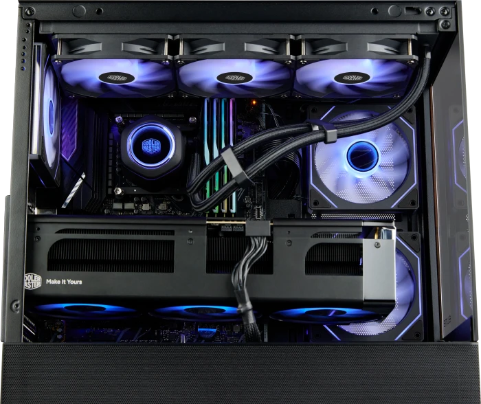 Cooler Master Elite 690 Wood Black, schwarz/braun, Glasfenster