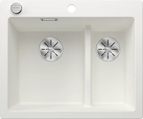 Blanco Pleon 6 Split Becken links mit Ablauffernbedienung weiß