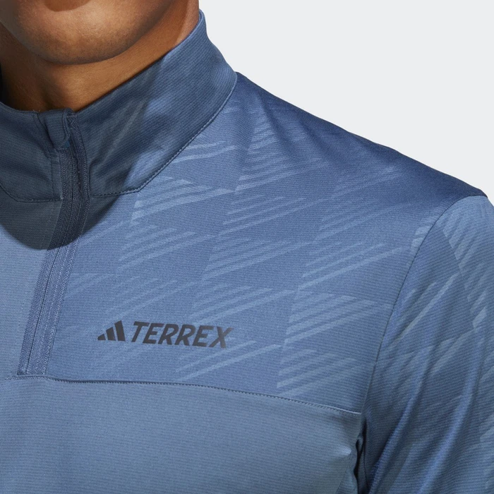 adidas Terrex Multi Half-Zip Funktionsshirt langarm wonder steel (Herren)