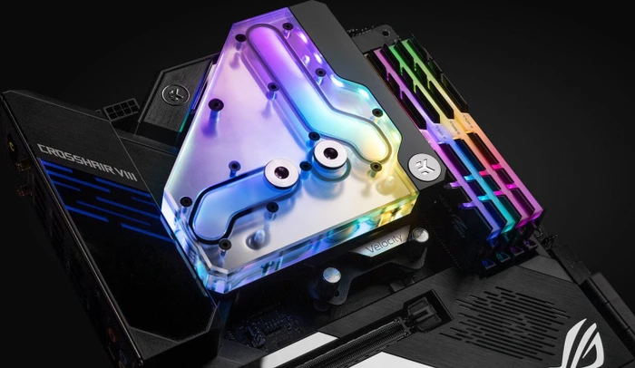 EK Water Blocks Quantum Line EK-Quantum Momentum ASUS ROG Crosshair VIII Formula D-RGB VRM Bridge, Nickel, Acryl
