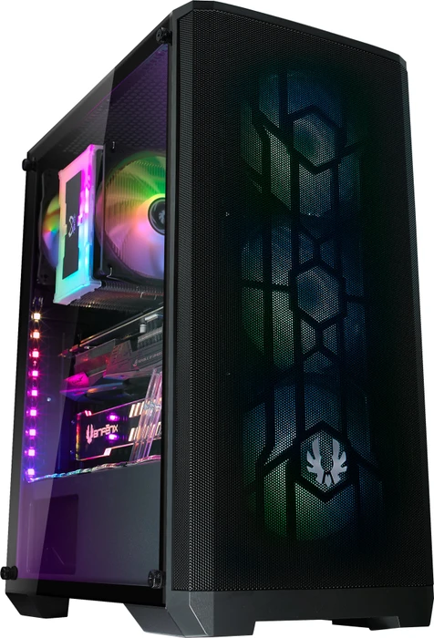 BitFenix Nova Mesh SE TG 4ARGB, schwarz, inkl. 4x Lüfter, Lüfter LED RGB, Glasfenster