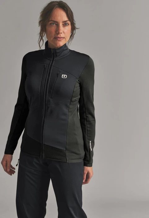Ortovox Fleece Grid Funktionsjacke black raven (Damen)