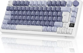 RK Royal Kludge M75 Wireless, weiß/violett, LEDs RGB, hot-swap, RK BROWN, USB/Bluetooth, DE