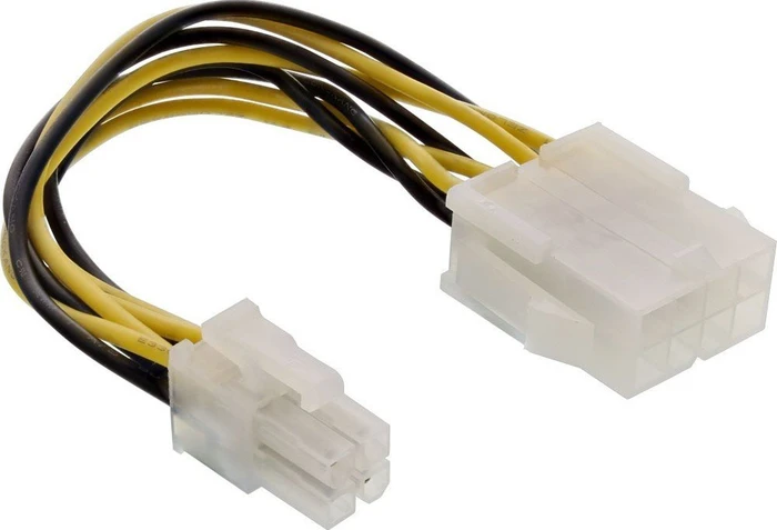 InLine 8-Pin ATX12V/EPS Buchse auf 4-Pin ATX/P4 Stecker, Adapterkabel, 15cm