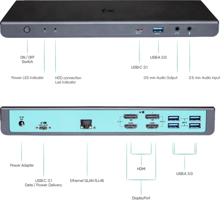 i-tec Dual Display Docking Station, USB-C 3.0 [Buchse]