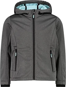 CMP Softshell Melange Fix Hood Funktionsjacke nero mel./acqua (Junior)