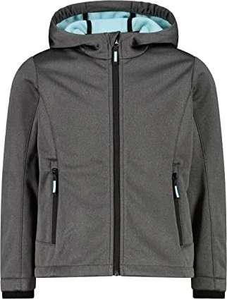 CMP Softshell Melange Fix Hood Funktionsjacke nero mel./acqua (Junior)