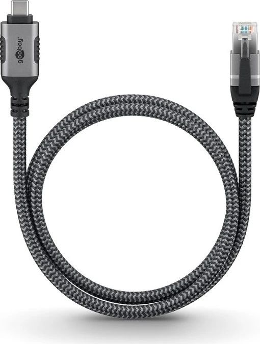 goobay CAT6 U/FTP 2m Ethernet-Kabel LAN-Adapter, RJ-45, USB-C 3.0 [Stecker]