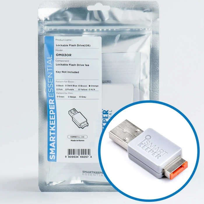 SmartKeeper Essential Lockable Flash Drive 32GB grau/orange, USB-A, USB 2.0