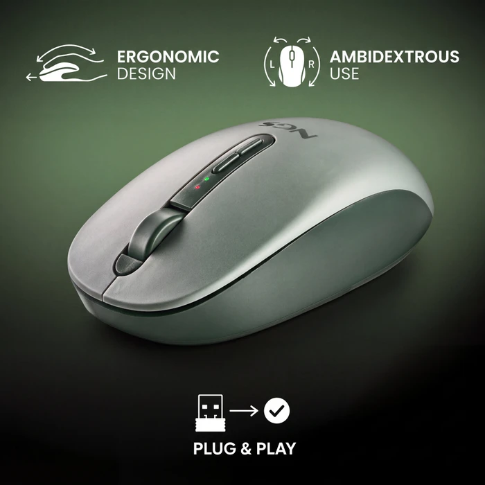 NGS Fog Dual Green Wireless Mouse, grün, USB/Bluetooth