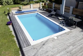Steinbach Styropor Basic Stahlwandpool Set rechteckig 700x300x150cm adriablau