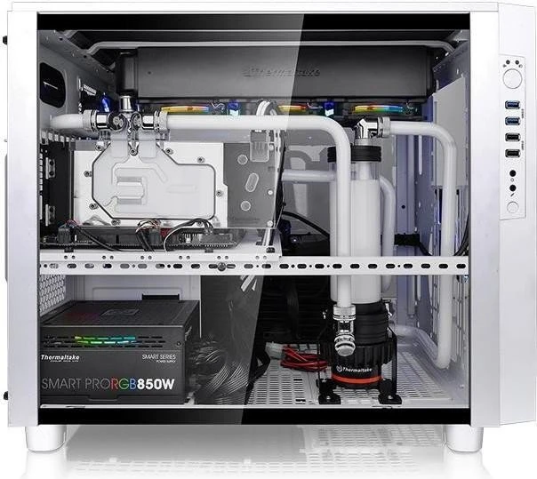 Thermaltake Core X5 Tempered Glass Snow Edition weiß, Glasfenster