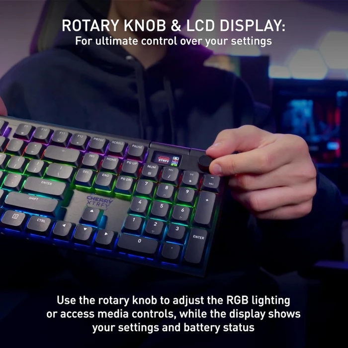 Cherry MX 10.1 Wireless, schwarz, MX LOW PROFILE 2.0 RED, USB/Bluetooth, US