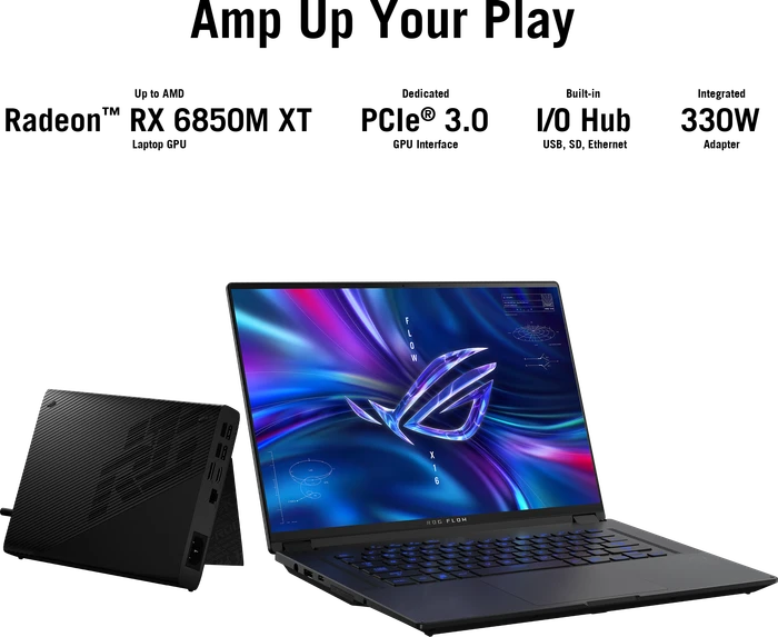 ASUS ROG Flow X16 GV601RW-M5093W, Ryzen 7 6800HS, 32GB RAM, 2TB SSD, GeForce RTX 3070 Ti, DE