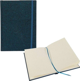 Idena Glitter Notizbuch, 140x200mm, kariert, nachtblau, 80 Blatt