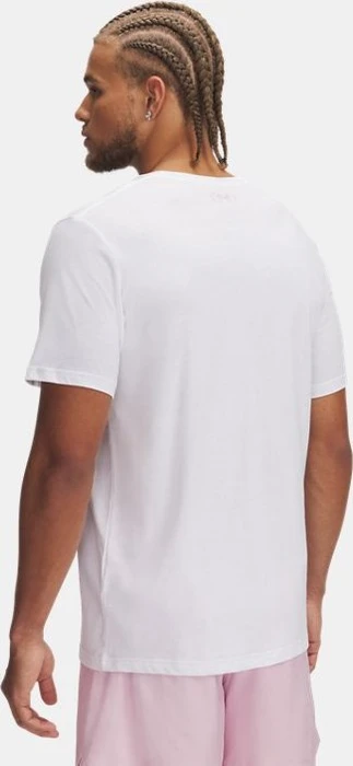 Under Armour Foundation Funktionsshirt kurzarm white/prime pink/halo gray (Herren)