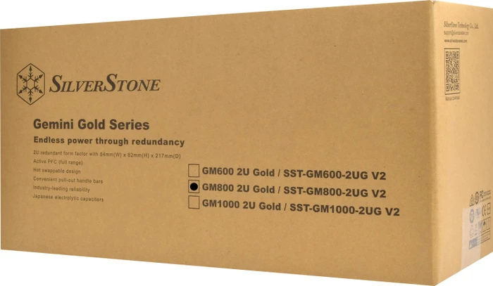 SilverStone Gemini GM800-2UG Gold V2 800W, 2HE-Servernetzteil
