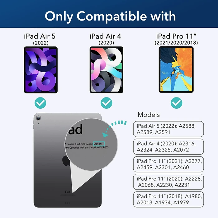 ESR Panzerglas Displayschutzfolie für Apple iPad Air 4, Apple iPad Air 5, Apple iPad Pro 11