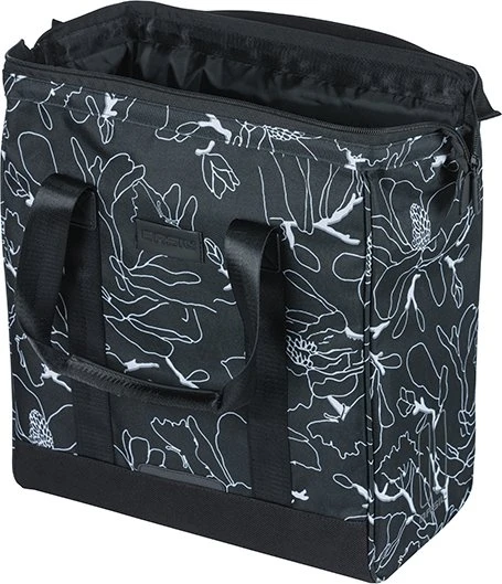 Basil Grand Flower Shopper MIK Hooks Gepäcktasche schwarz