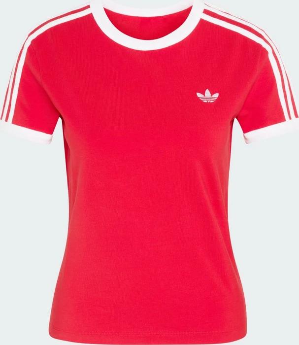 adidas 3-Streifen Slim T-Shirt kurzarm better scarlet/white (Damen)