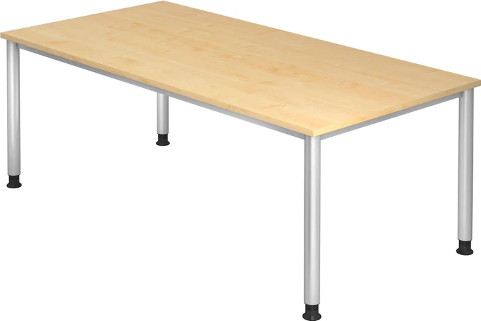 Hammerbacher Ergonomic Plus H-Serie HS2E/3/S Schreibtisch 200x100cm Ahorn/silber