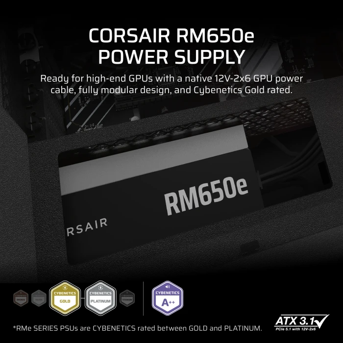 Corsair RMe Series 2025 RM650e 650W, ATX 3.1