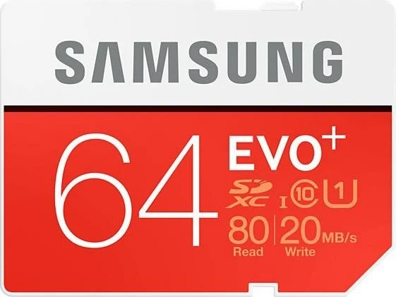 Samsung EVO+ R80/W20 64GB, UHS-I, Class 10
