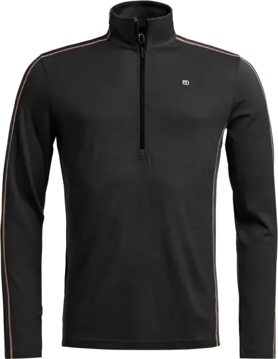Ortovox 185 Rock'n'Wool Zip Neck Funktionsshirt langarm black raven (Herren)