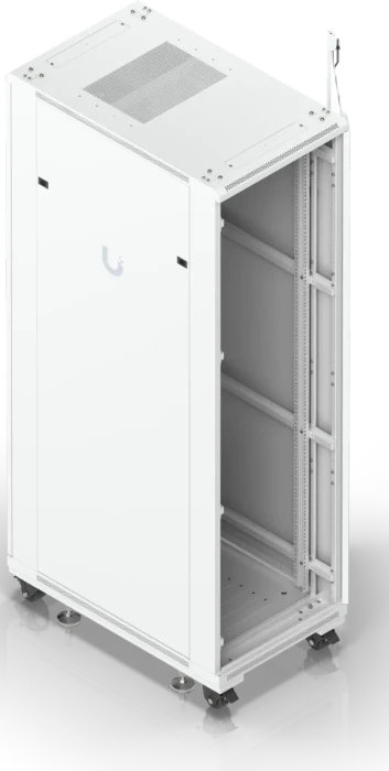 Ubiquiti 42U Rack Cabinet, 19" Rackschrank 42HE, mit Rollen, Glastür, weiß, 1000mm tief