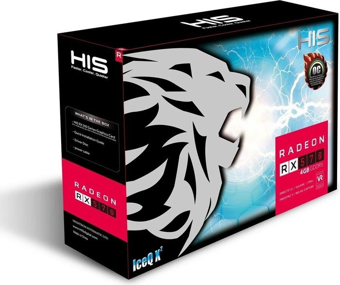 HIS Radeon RX 570 IceQ X² OC, 4GB GDDR5, DVI, HDMI, 3x DP