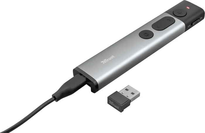 Trust Kazun Aluminium Wireless Presenter schwarz/grau, USB-A