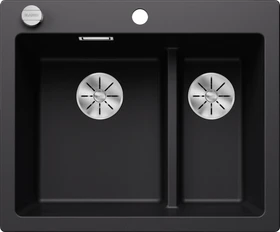 Blanco Pleon 6 Split Becken links mit Ablauffernbedienung schwarz