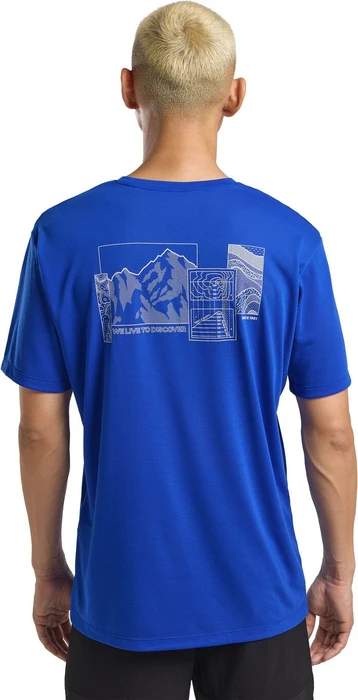 Jack Wolfskin Vonnan Graphic Funktionsshirt kurzarm explore vibrant blue (Herren)
