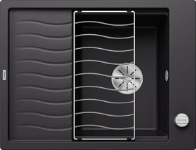 Blanco Elon 45 S InFino Becken reversibel mit Ablauffernbedienung schwarz