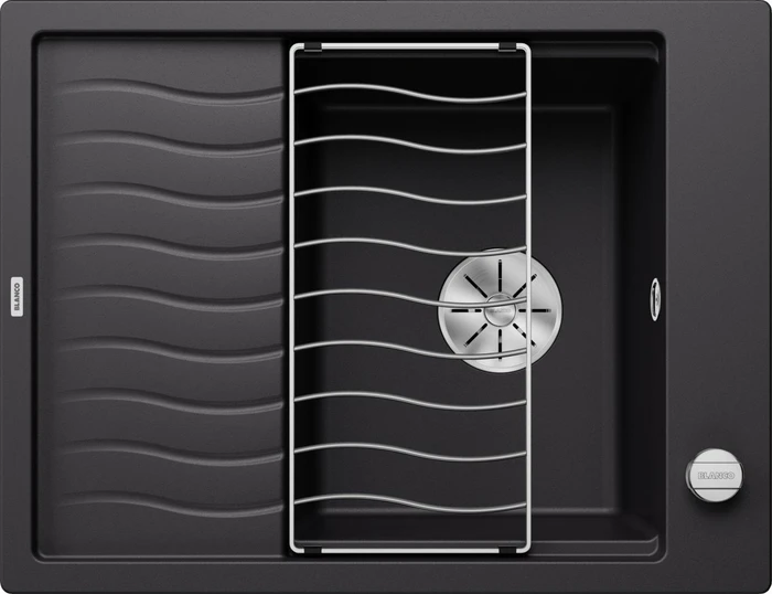 Blanco Elon 45 S InFino Becken reversibel mit Ablauffernbedienung schwarz