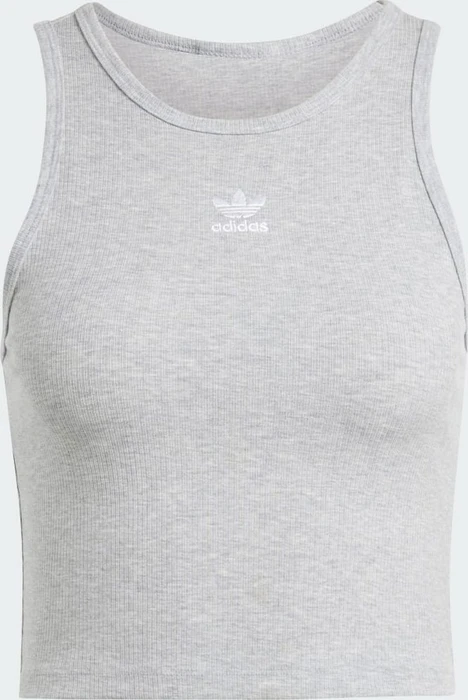 adidas Essentials Ribbed Funktionsshirt ärmellos medium grey heather (Damen)