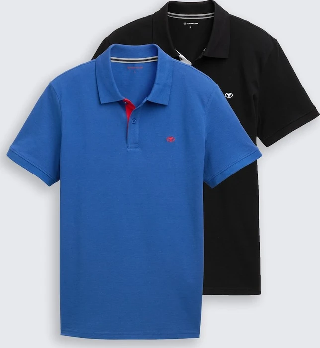 Basic, 2er Pack Poloshirt kurzarm blau (Herren)
