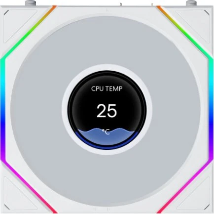 Lian Li Uni Fan TL LCD FLEX ARGB Reverse, weiß, LED-Steuerung, Fernbedienung, 120mm, 3er-Pack